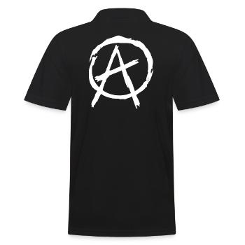 Anarchie Symbol im Kreis - weiß - Männer Poloshirt - Schwarz - Hinten - Kai (181cm)