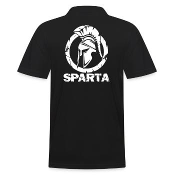 Sparta Helmsilhouette - Männer Poloshirt - Schwarz - Hinten - Kai (181cm)