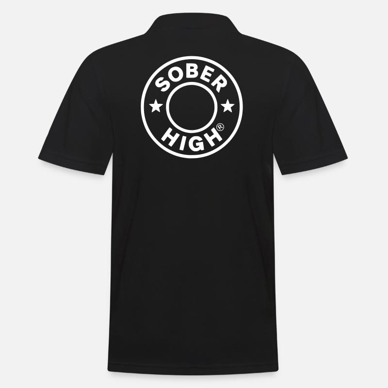 Live clean. Feel high. soberhigh. - Männer Poloshirt - Schwarz