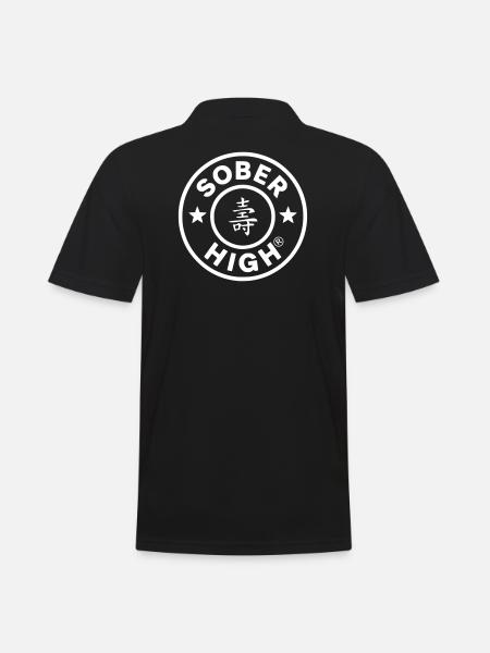 Live clean. Feel high. soberhigh. - Men's Polo Shirt - black