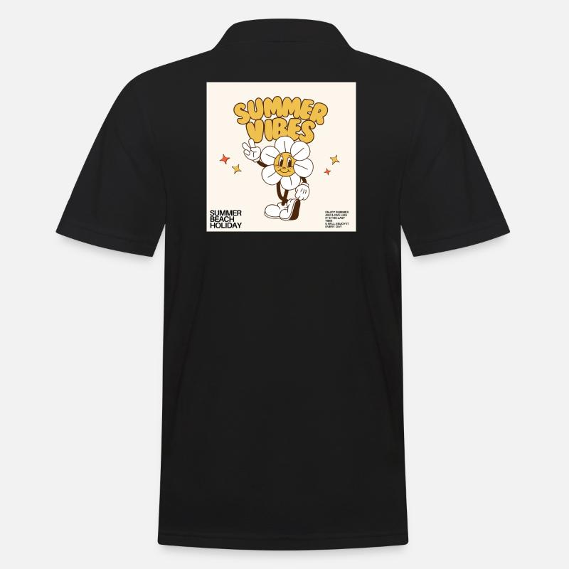 Sommer Vibes Design - Männer Poloshirt - Schwarz