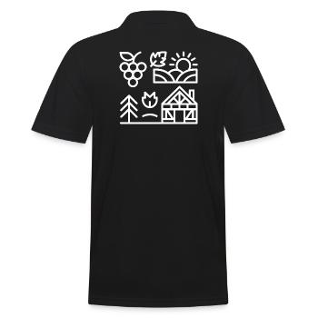 Morning light over vineyard and house - Men's Polo Shirt - black - Back - Kai (181cm)