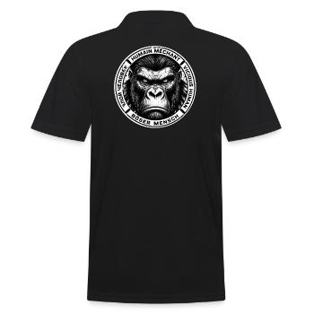 Gorille méchant badge noir - Polo Homme - noir - Dos - Kai (181cm)