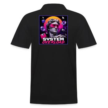 Vaporwave Synthwave Retro System Overload Art - Men's Polo Shirt - black - Back - Kai (181cm)