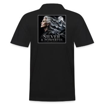 Pouvoir de la Sœur Argentée Fière des Cheveux Gris - Polo Homme - noir - Dos - Kai (181cm)