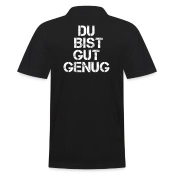 Du Bist Gut Genug - Männer Poloshirt - Schwarz - Hinten - Kai (181cm)