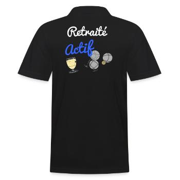 Cadeau humour retraité actif homme ou femme - Polo Homme - noir - Dos - Kai (181cm)