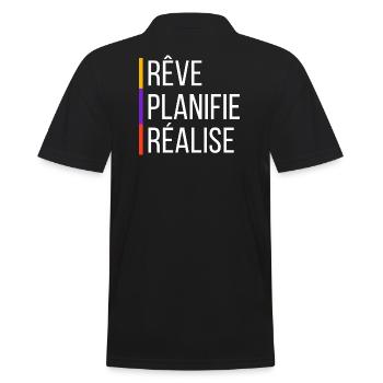 Motivational Quote - Men's Polo Shirt - black - Back - Kai (181cm)