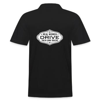Real Women Drive their own Trucks Women Gift - Men's Polo Shirt - black - Back - Kai (181cm)