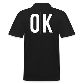 Clear OK Typo on Black - Men's Polo Shirt - black - Back - Kai (181cm)
