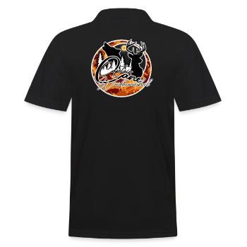 Herbstwald Silhouetten Hirsch Wolf - Männer Poloshirt - Schwarz - Hinten - Kai (181cm)