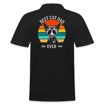 Best Cat Dad Ever Sphynx Cat Cats Wilsigns - Men's Polo Shirt - black - Back - Kai (181cm)