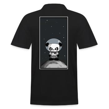doux panda astronaute space moon univers tout - Polo Homme - noir - Dos - Kai (181cm)
