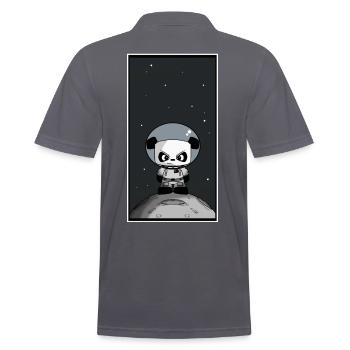 süßer Panda Astronaut Weltall Mond Universum All - Männer Poloshirt - Anthrazit - Hinten - Nico (186cm)