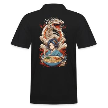 Ukiyo-E Ramen & Dragon Anime Esthétique - Polo Homme - noir - Dos - Kai (181cm)