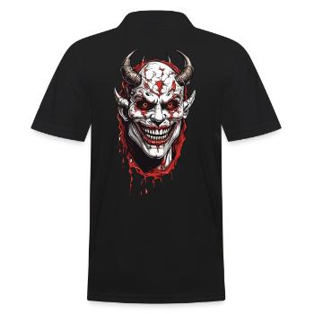 Erschreckendes Dämonen Horror Halloween Design - Männer Poloshirt - Schwarz - Hinten - Kai (181cm)