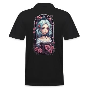 Gothic Anime Pastel Goth e-girl Urban Design - Men's Polo Shirt - black - Back - Kai (181cm)