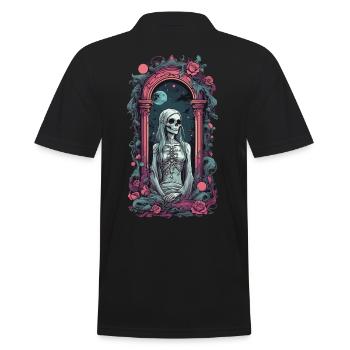 Gothic Skull Girl Pastel Okkult Vintage Design - Männer Poloshirt - Schwarz - Hinten - Kai (181cm)