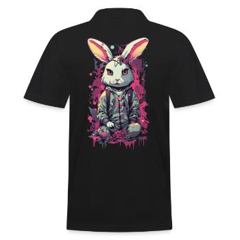 Lapin gothique esthétique Streetwear Design - Polo Homme - noir - Dos - Kai (181cm)