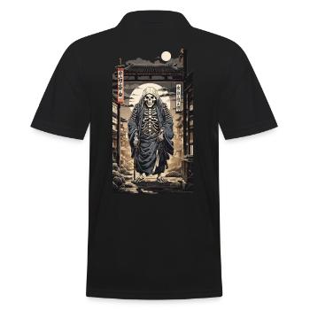 Japan Yokai Skeleton Spirit Edo Ukiyo-E Art - Men's Polo Shirt - black - Back - Kai (181cm)
