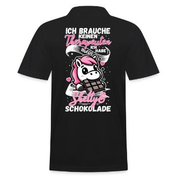 Funny Horse Saying Therapist Shetty Pony - Men's Polo Shirt - black - Back - Kai (181cm)