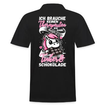 Lustiger Pferde Spruch Therapeut Tinker Pony - Männer Poloshirt - Schwarz - Hinten - Kai (181cm)