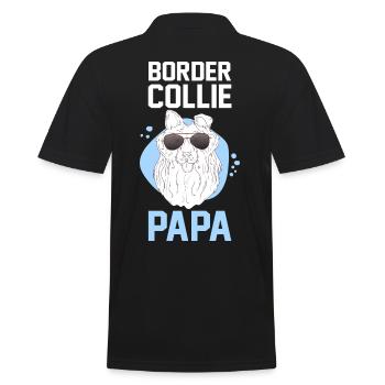 Hund Border Collie Papa - Männer Poloshirt - Schwarz - Hinten - Kai (181cm)