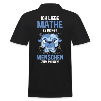 Mathematik Mathe Hund - Männer Poloshirt - Schwarz - Hinten - Kai (181cm)