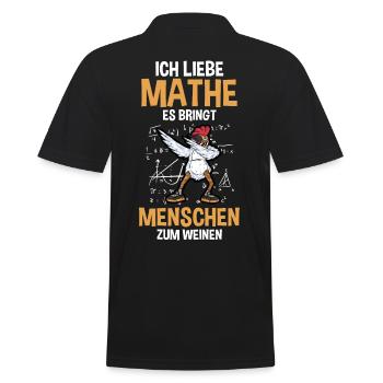 Mathematik Mathe Huhn - Männer Poloshirt - Schwarz - Hinten - Kai (181cm)