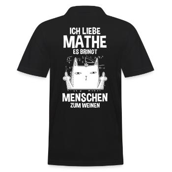 Katze Mathematik Mathe - Männer Poloshirt - Schwarz - Hinten - Kai (181cm)