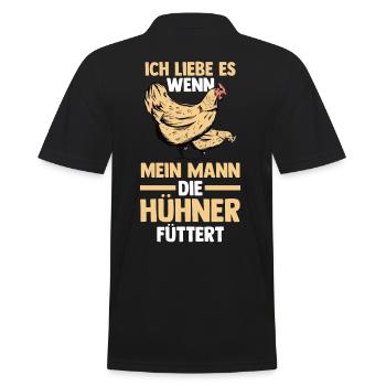 Huhn Hühnerstall Bauernhof Bauer Landwirt Hühner - Männer Poloshirt - Schwarz - Hinten - Kai (181cm)
