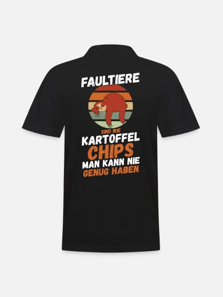 Faultier - Männer Poloshirt - Schwarz