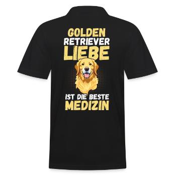 GOLDEN RETRIEVER - Männer Poloshirt - Schwarz - Hinten - Kai (181cm)