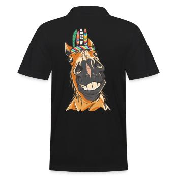 Chevaux de l’Ouest sauvage Western Chevaux Cheval Gaul Ross - Polo Homme - noir - Dos - Kai (181cm)