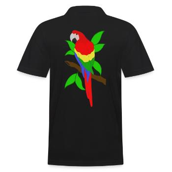 Ara Papagei - Männer Poloshirt - Schwarz - Hinten - Kai (181cm)