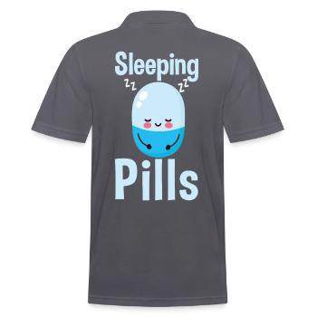 Sleeping Pills Student - Men's Polo Shirt - charcoal grey - Back - Nico (186cm)