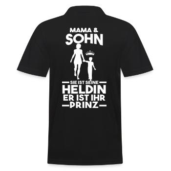 Mama Und Sohn Mutter Muttertag - Männer Poloshirt - Schwarz - Hinten - Kai (181cm)