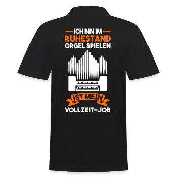 Orgel Rentner Ruhestand Orgelmusik Organist - Männer Poloshirt - Schwarz - Hinten - Kai (181cm)