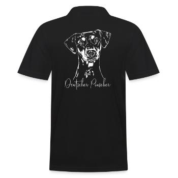 DEUTSCHER PINSCHER Hund Hunde Wilsigns Hunderasse - Männer Poloshirt - Schwarz - Hinten - Kai (181cm)