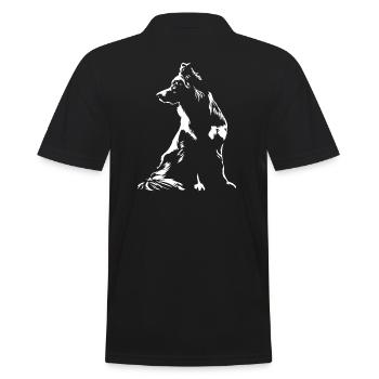 Silhouette de berger australien Aussie Wilsigns - Polo Homme - noir - Dos - Kai (181cm)