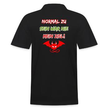 Normal zu sein war nie mein Ziel-Funny Teufelchen - Männer Poloshirt - Schwarz - Hinten - Kai (181cm)