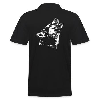 SIBERIAN HUSKY howling Wilsign's sled dog - Men's Polo Shirt - black - Back - Kai (181cm)