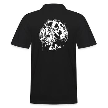 Deutscher Wachtelhund Portrait Jagdhunde Wilsigns - Männer Poloshirt - Schwarz - Hinten - Kai (181cm)