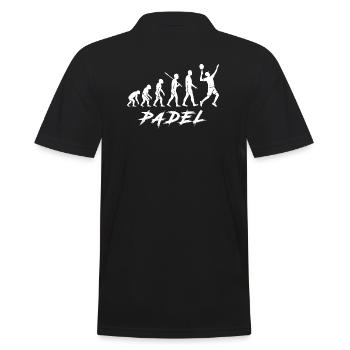 Padel Sport Evolution Modern Cool Trend 2025 - Männer Poloshirt - Schwarz - Hinten - Kai (181cm)