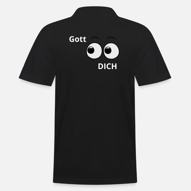 Gott sieht und sucht dich - Männer Poloshirt - Schwarz