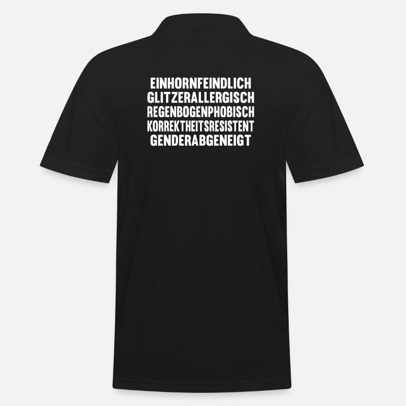Einhornfeindlich - Männer Poloshirt - Schwarz