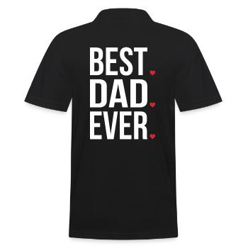 Le meilleur papa jamais amour la fête des pères - fête des pères - Polo Homme - noir - Dos - Kai (181cm)
