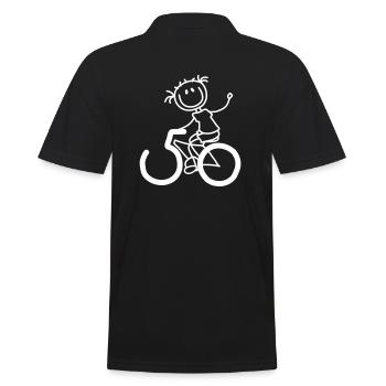 Radelnd durch den 50er - Männer Poloshirt - Schwarz - Hinten - Kai (181cm)