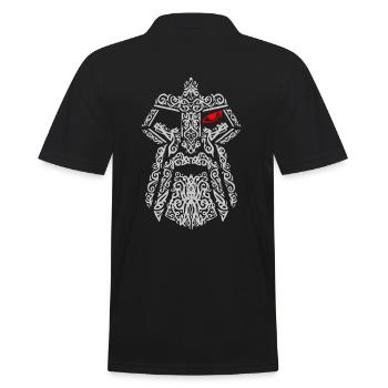 Odin's Eye - Runic Face - Vikings - Men's Polo Shirt - black - Back - Kai (181cm)