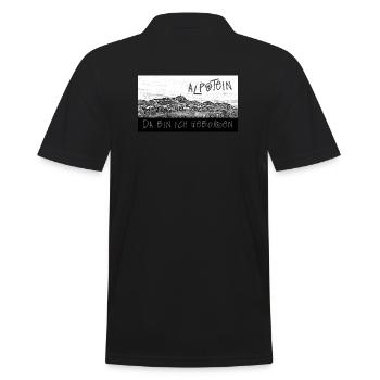 ALPSTEIN - Da bin ich geboren - Schweiz - Männer Poloshirt - Schwarz - Hinten - Kai (181cm)